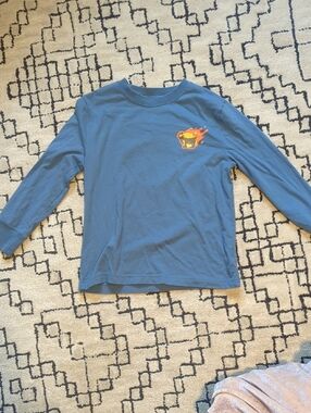 Goat USA Long Sleeve Graphic Tee - Blue with Flame Logo